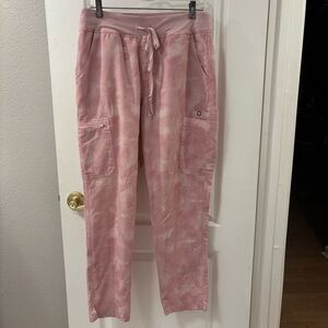 Figs High Waisted Yola Skinny Scrub Pant size L Pink